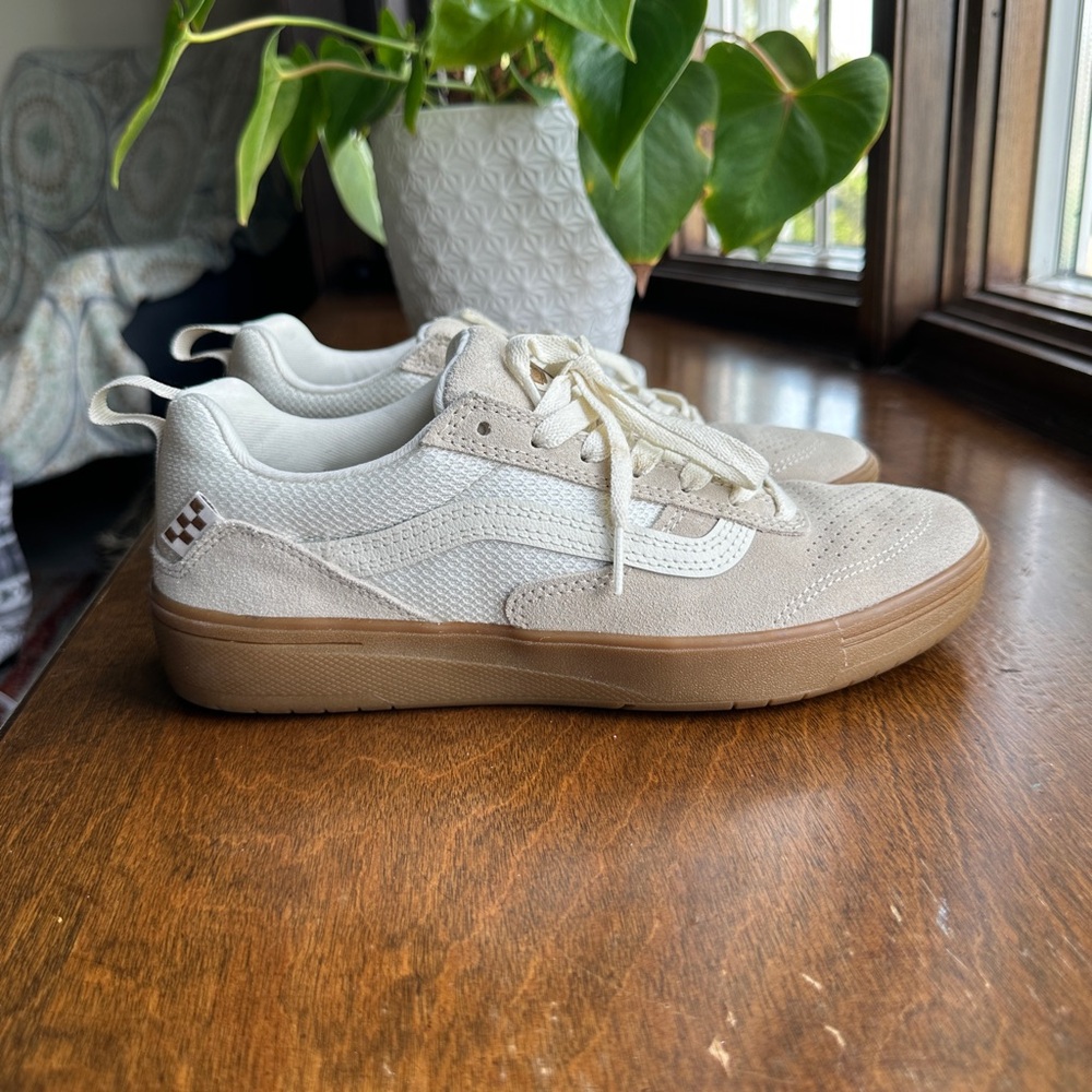 Vans Cream and Tan Sneakers